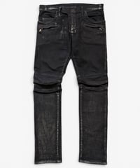S/S 2011 BALMAIN HOMME BY CHRISTOPHE DECARNIN SILVER COATED BIKER DENIM［30］