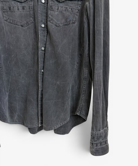 S/S 2008 NUMBER (N)INE “BIRDS” PIGMENT DYED ZIPPO SHIRT［2］