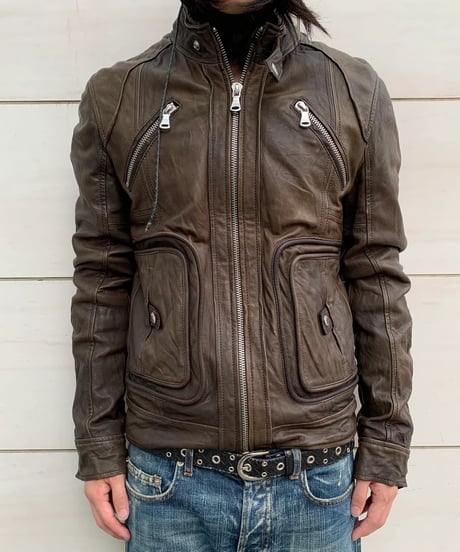 A/W 2003 D&G Dolce&Gabbana brown leather jacket