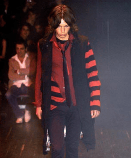 S/S 2005 NUMBER (N)INE “NIGHT CRAWLER” ASYMMETRIC DISTRESSED BORDER T-SHIRT［2］
