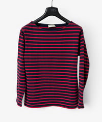 S/S 2015 SAINT LAURENT PARIS BOAT NECK STRIPED LONG SLEEVE TOP［M］
