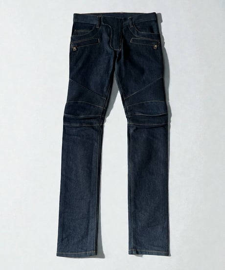 BALMAIN HOMME BIKER RAW DENIM