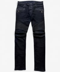 A/W 2012 BALMAIN HOMME BLACK WAXED BIKER DENIM［30］
