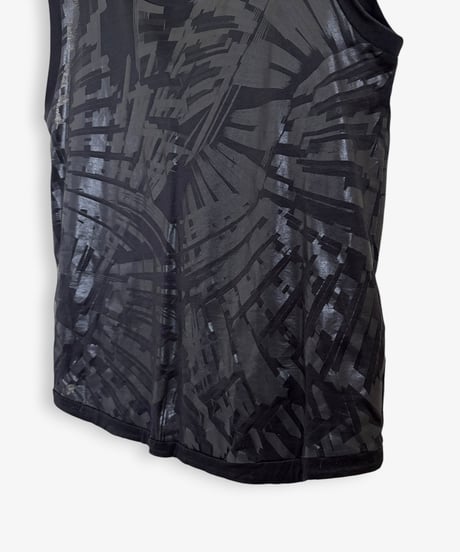 S/S 2004 DIOR HOMME “STRIP” GEOMETRIC WAXED TANK TOP［XS］