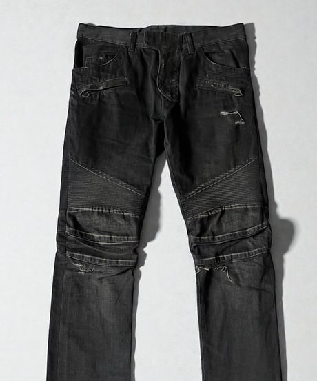 A/W 2010 BALMAIN BY CHRISTOPHE DECARNIN DAMAGE BIKER DENIM