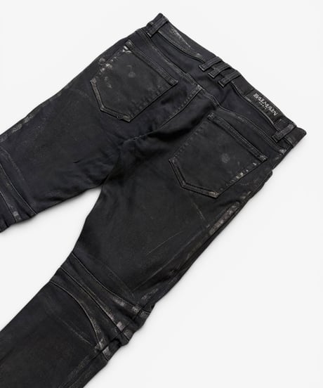 S/S 2011 BALMAIN HOMME BY CHRISTOPHE DECARNIN SILVER COATED BIKER DENIM［30］