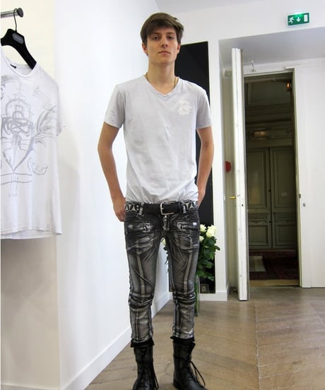 S/S 2011 BALMAIN HOMME BY CHRISTOPHE DECARNIN DISTRESSED B TIGER T-SHIRT［S］