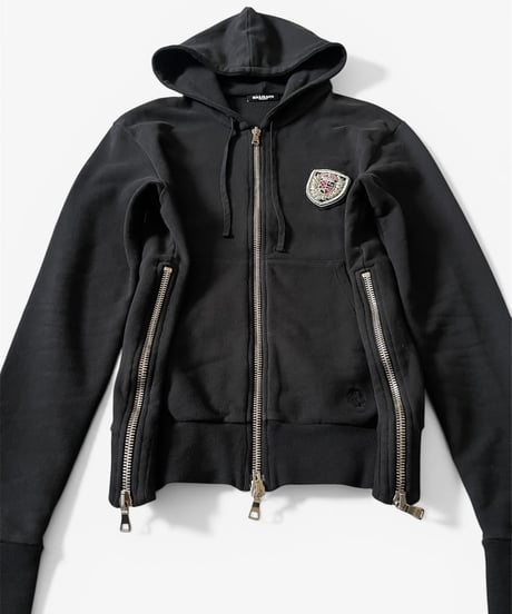 S/S 2011 BALMAIN BY CHRISTOPHE DECARNIN CREST EMBLEM ZIP HOODIE