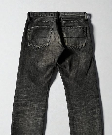 MIHARA YASUHIRO STAIN-EFFECT SIDE ZIP DENIM