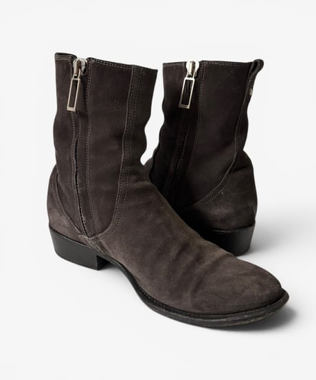 A/W 2010 DIOR HOMME SIDE ZIP SUEDE BOOTS［40］