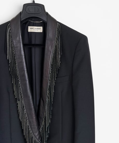 S/S 2016 SAINT LAURENT PARIS “SURF SOUND” STUDDED FRINGE BLAZER［42］