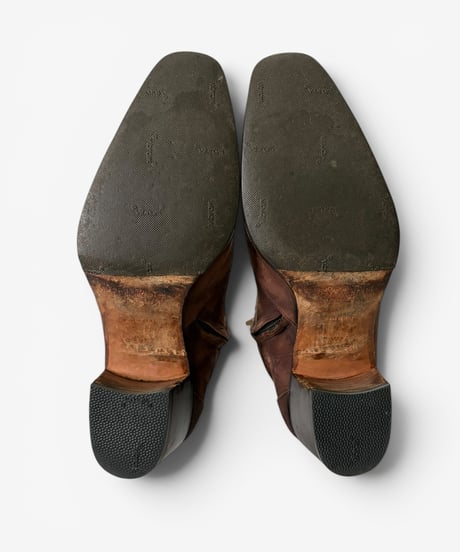 2010 YVES SAINT LAURENT RIVE GAUCHE CROCODILE EMBOSSED 6-HEEL BOOTS［39.5］