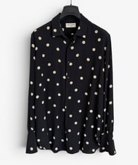 S/S 2020 SAINT LAURENT PARIS POLKA DOT SILK SHIRT［38］