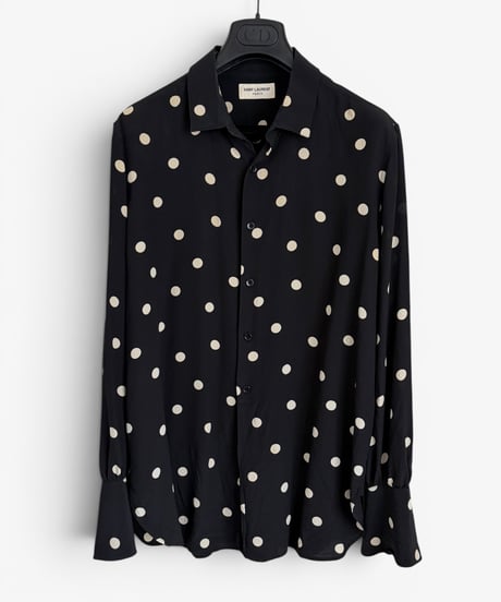 S/S 2020 SAINT LAURENT PARIS POLKA DOT SILK SHIRT［38］