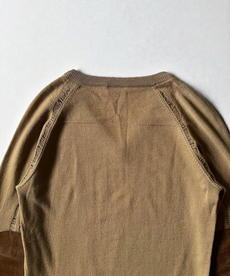 A/W 2004 DIOR HOMME “VOTC” DISTRESSED ELBOW PATCH KNIT