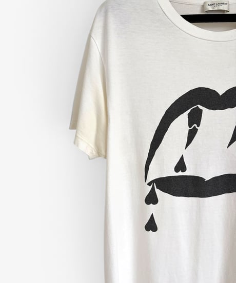2015 SAINT LAURENT PARIS BLOOD LUSTER T-SHIRT［S］