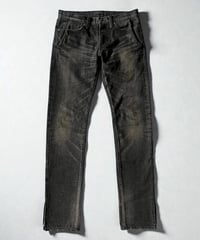 MIHARA YASUHIRO STAIN-EFFECT SIDE ZIP DENIM