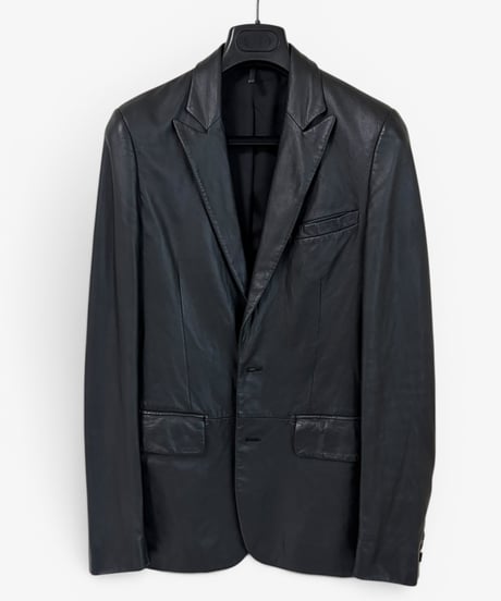 S/S 2004 DIOR HOMME “STRIP” RUNWAY 2B LEATHER BLAZER［44］