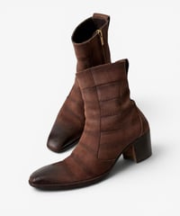 2010 YVES SAINT LAURENT RIVE GAUCHE CROCODILE EMBOSSED 6-HEEL BOOTS［39.5］