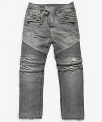 A/W 2010 BALMAIN HOMME BY CHRISTOPHE DECARNIN DISTRESSED CLIP ZIP BIKER［31］