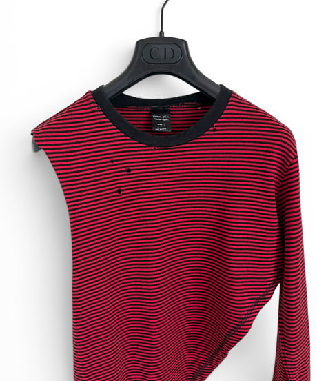 S/S 2005 NUMBER (N)INE “NIGHT CRAWLER” ASYMMETRIC DISTRESSED BORDER T-SHIRT［2］