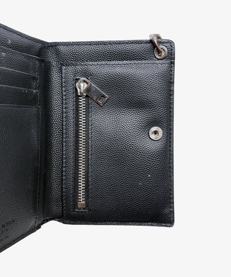 S/S 2019 SAINT LAURENT PARIS GRAIN LEATHER CHAIN WALLET