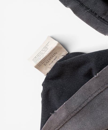 S/S 2011 BALMAIN HOMME BY CHRISTOPHE DECARNIN DISTRESSED OVERDYED T-SHIRT［XS］
