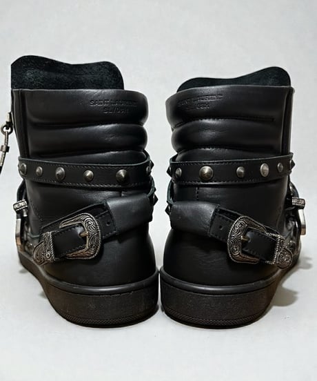 A/W 2014 SAINT LAURENT PARIS STUDDED WESTERN HIGH-TOP