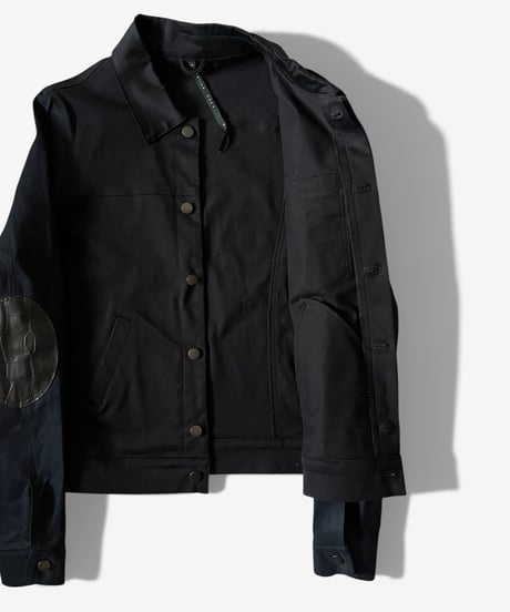 CHIRISTIAN DADA ELBOW PATCH DENIM JACKET