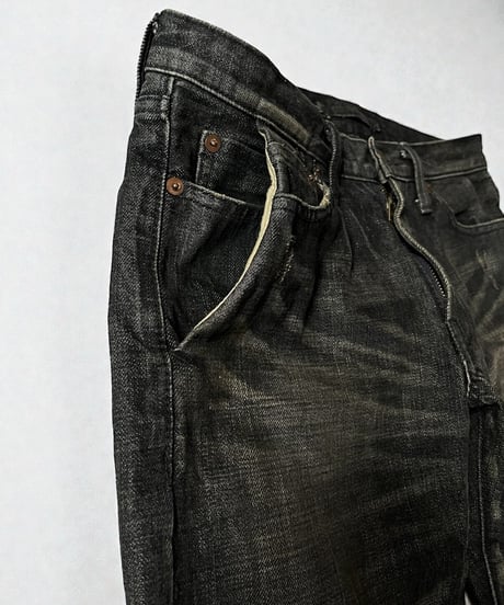 MIHARA YASUHIRO STAIN-EFFECT SIDE ZIP DENIM