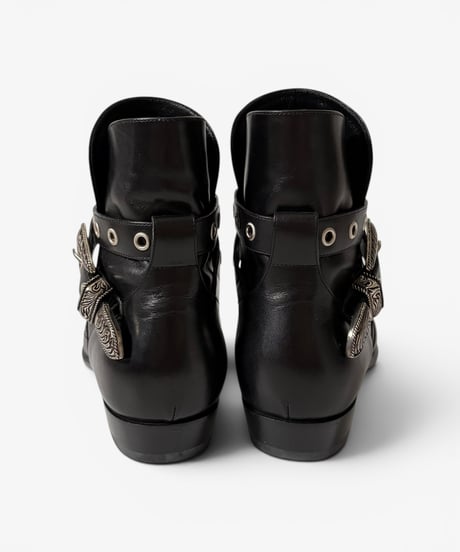 S/S 2014 SAINT LAURENT PARIS RUNWAY WESTERN BUCKLE JODHPUR BOOTS［40］