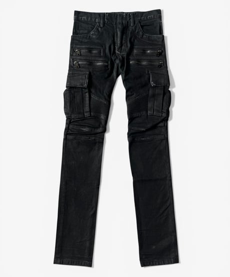 A/W 2014 BALMAIN HOMME WAXED BIKER DENIM 27