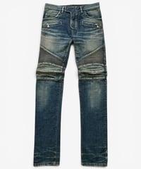 A/W 2014 BALMAIN HOMME 4-ZIP WASHED BIKER DENIM［29］