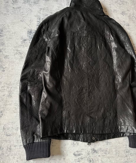 2000s Armani Exchange Grained Leather Jacket