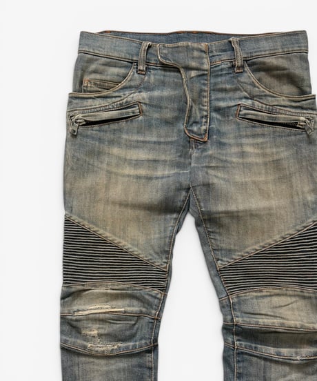 A/W 2011 BALMAIN HOMME BY CHRISTOPHE DECARNIN CAMPAIGN WASHED BIKER DENIM［28］