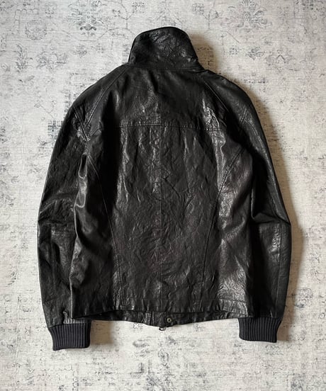 2000s Armani Exchange Grained Leather Jacket