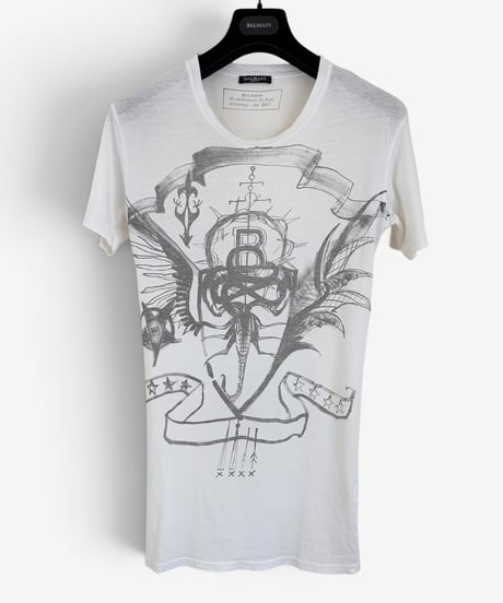 S/S 2011 BALMAIN HOMME BY CHRISTOPHE DECARNIN SCORPION GRAPHIC T-SHIRT［XS］