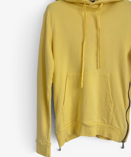 S/S 2015 BALMAIN HOMME PASTEL YELLOW SIDE ZIP HOODIE［XS］