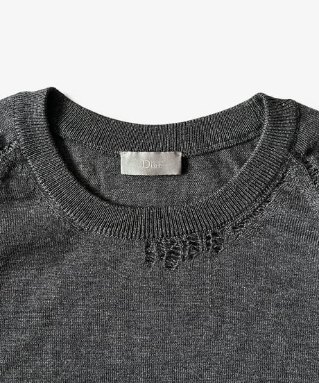 A/W 2007 DIOR HOMME “NAVIGATE” DISTRESSED KNIT SWEATER