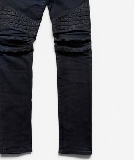A/W 2012 BALMAIN HOMME BLACK WAXED BIKER DENIM［30］