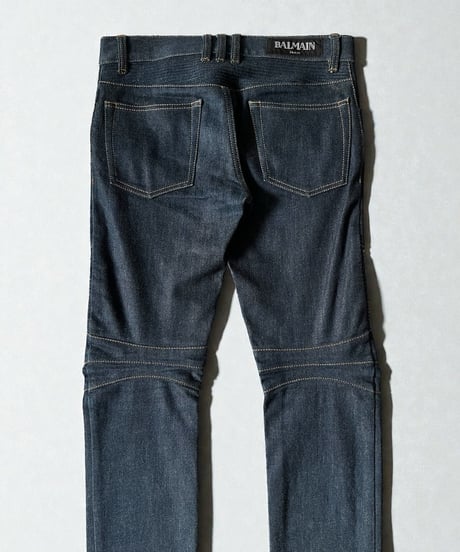BALMAIN HOMME BIKER RAW DENIM