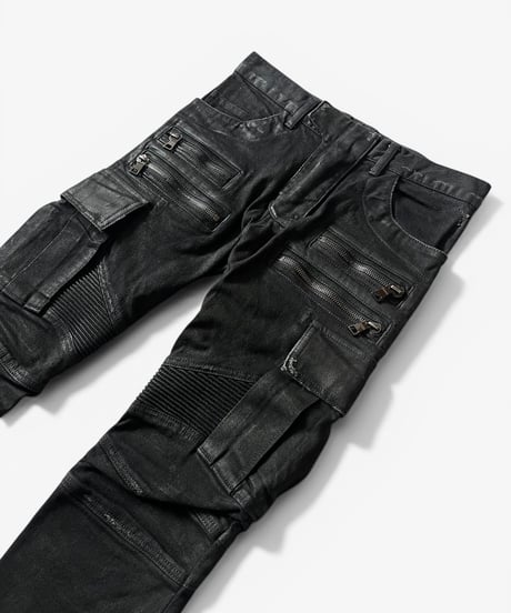 A/W 2014 BALMAIN HOMME WAXED BIKER DENIM 27