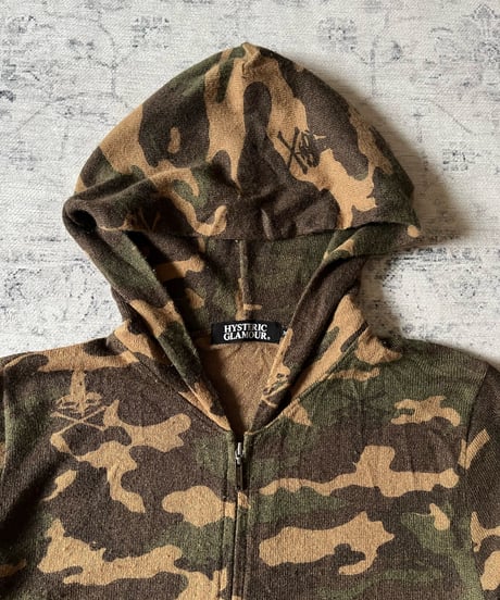 Hysteric Glamour Skull Camouflage Zip Hoodie