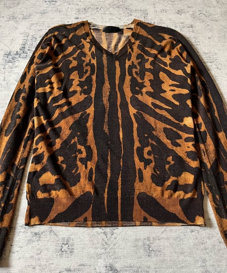 Alexander McQueen Leopard V-Neck Knit