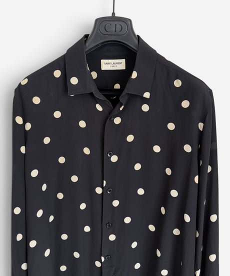 S/S 2020 SAINT LAURENT PARIS POLKA DOT SILK SHIRT［38］