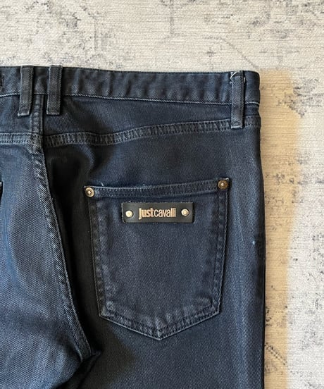 S/S 2015 Just Cavalli black coating denim