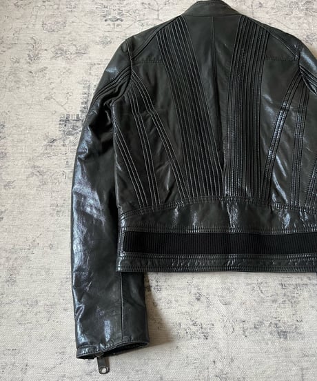 A/W 2008 Dior HOMME "LUMIERE DU NORD" Shiny Coated Leather Biker Jacket