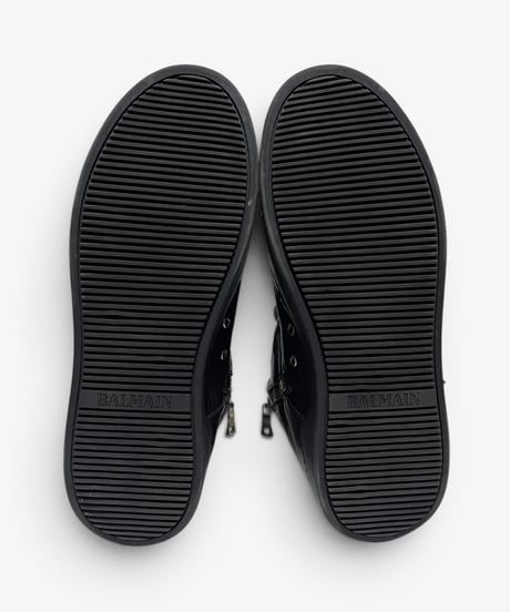 BALMAIN HOMME PERFORATED LEATHER HIGH-TOP