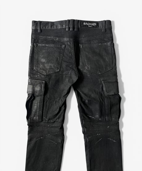 A/W 2014 BALMAIN HOMME WAXED BIKER DENIM 27