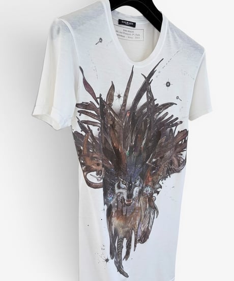 A/W 2011 BALMAIN HOMME BY CHRISTOPHE DECARNIN WOLF T-SHIRT［XS］